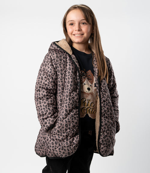 Parka niña animal print 2 años / Beige