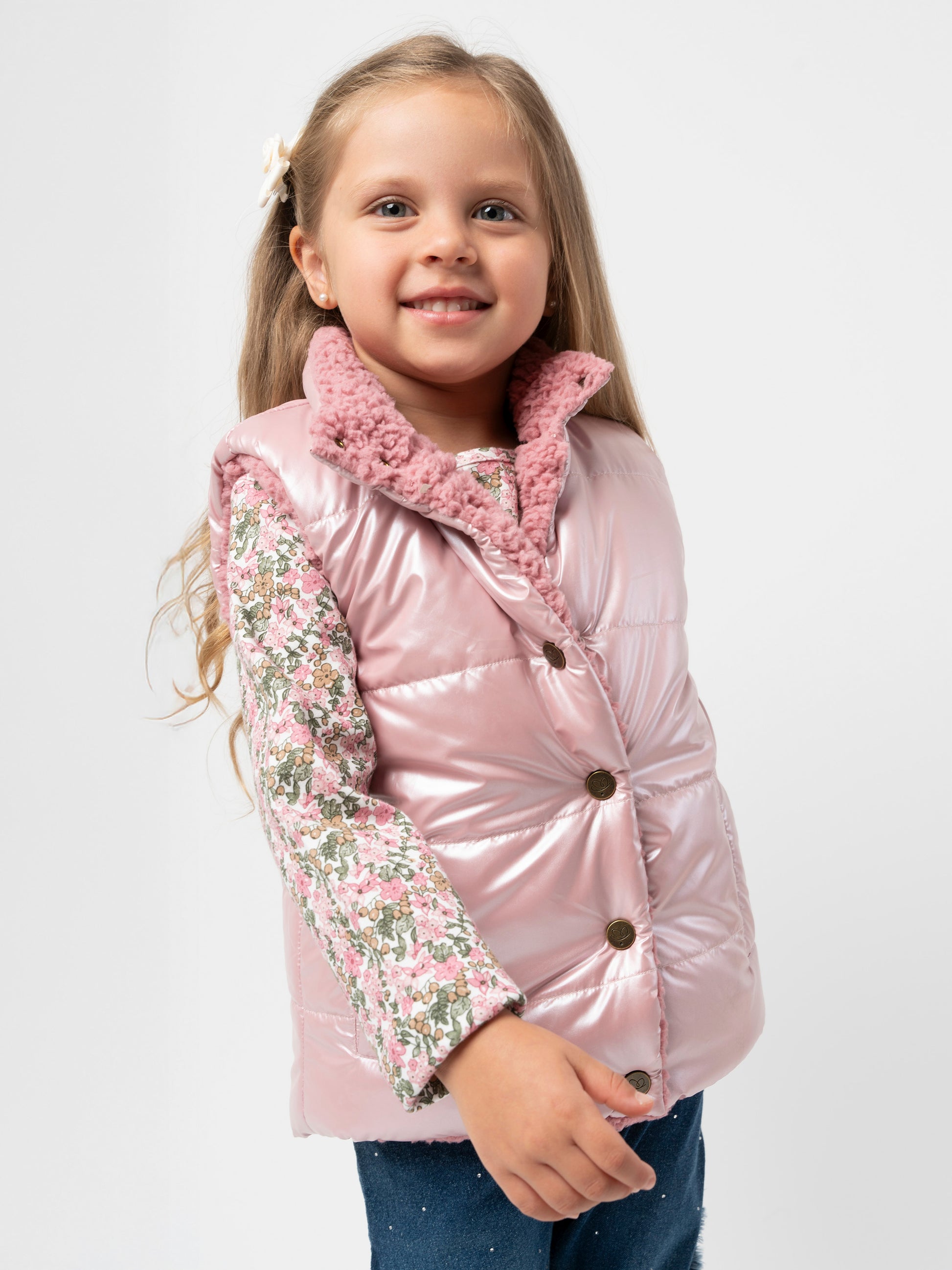 Parka niña reversible 2 años / Coral