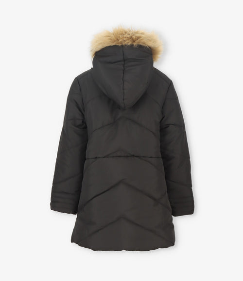 Parka niña engomada 2 años / Negro