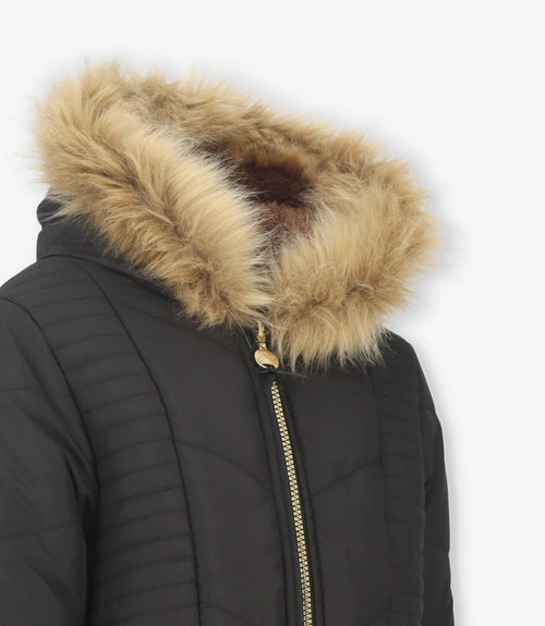 Parka niña engomada 2 años / Negro