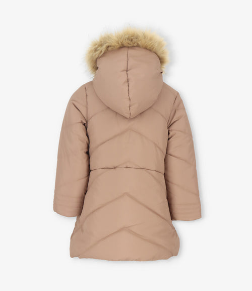 Parka niña engomada 2 años / Café
