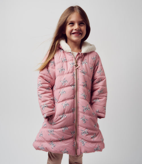 Parka niña con lazos 2 años / Rosado