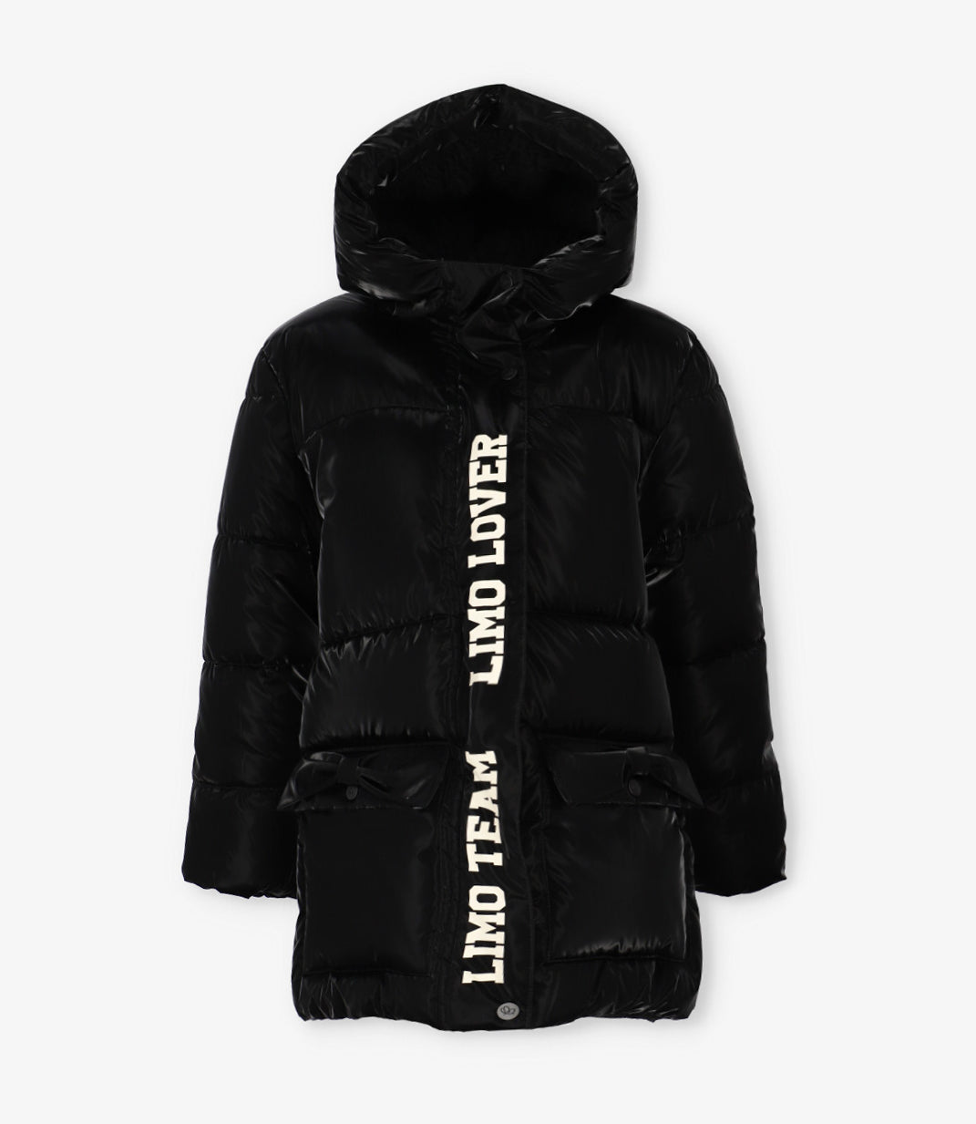 Parka niña engomada 2 años / Negro