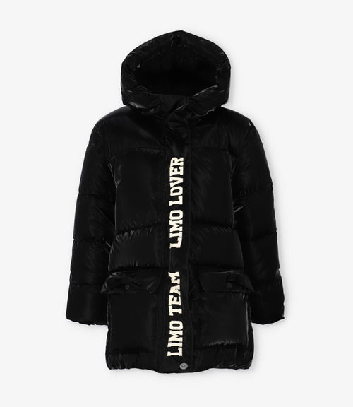 Parka niña engomada 2 años / Negro