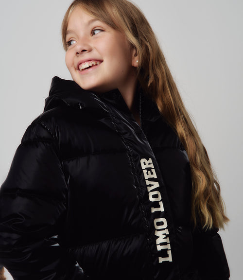 Parka niña engomada 2 años / Negro