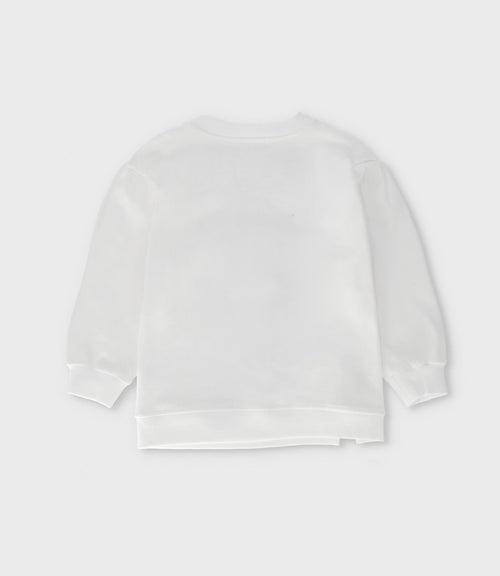 Polerón niña con estampado 2 años / Blanco