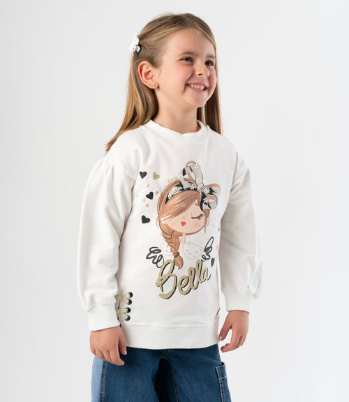 Polerón niña con estampado