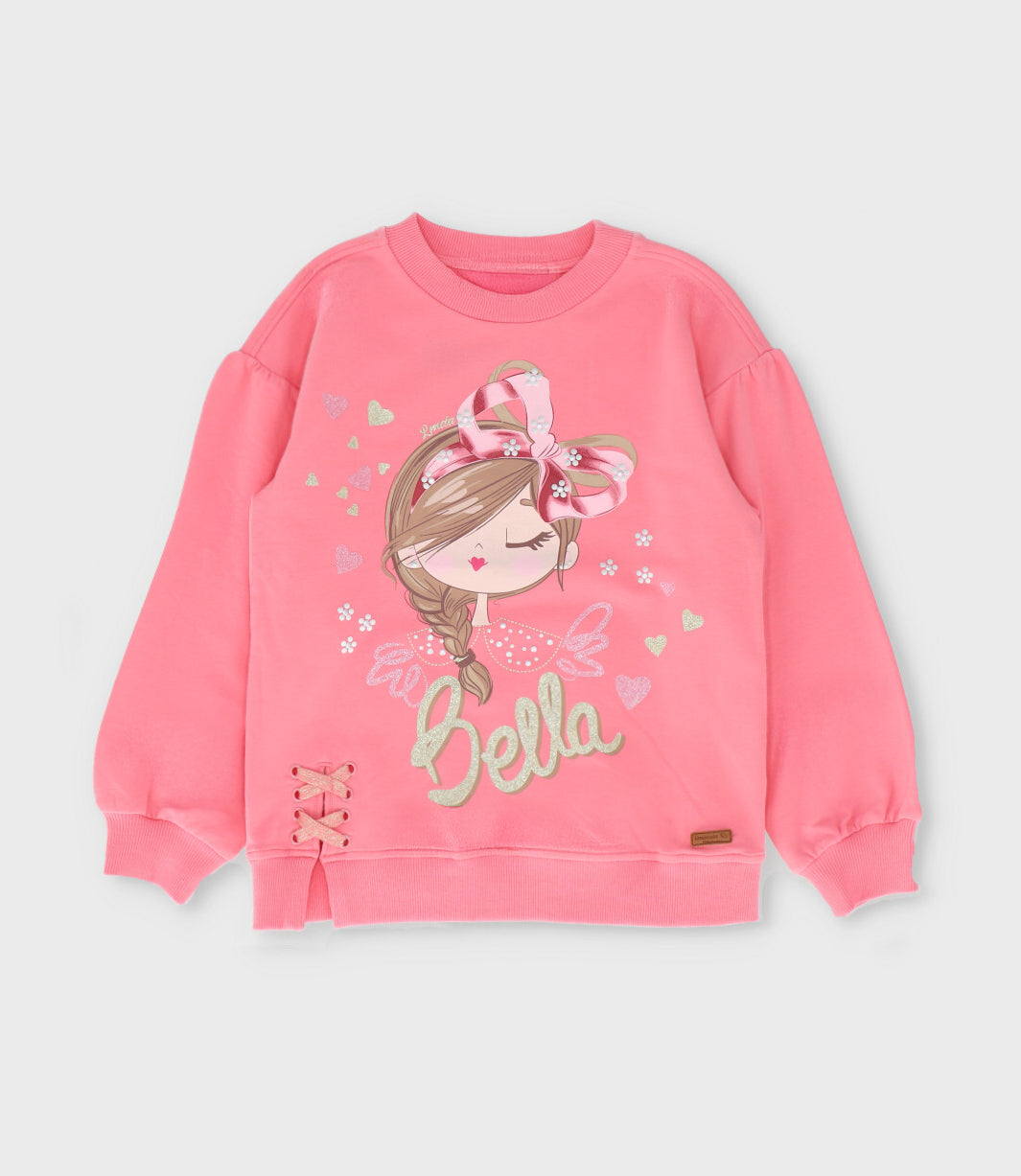 Polerón niña con estampado 2 años / Coral