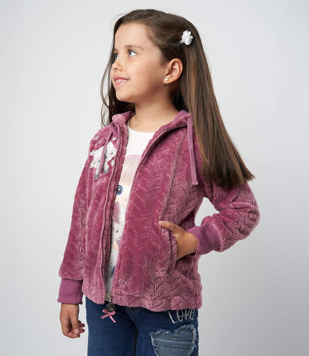 Polerón niña trenzado 2 años / Burdeo