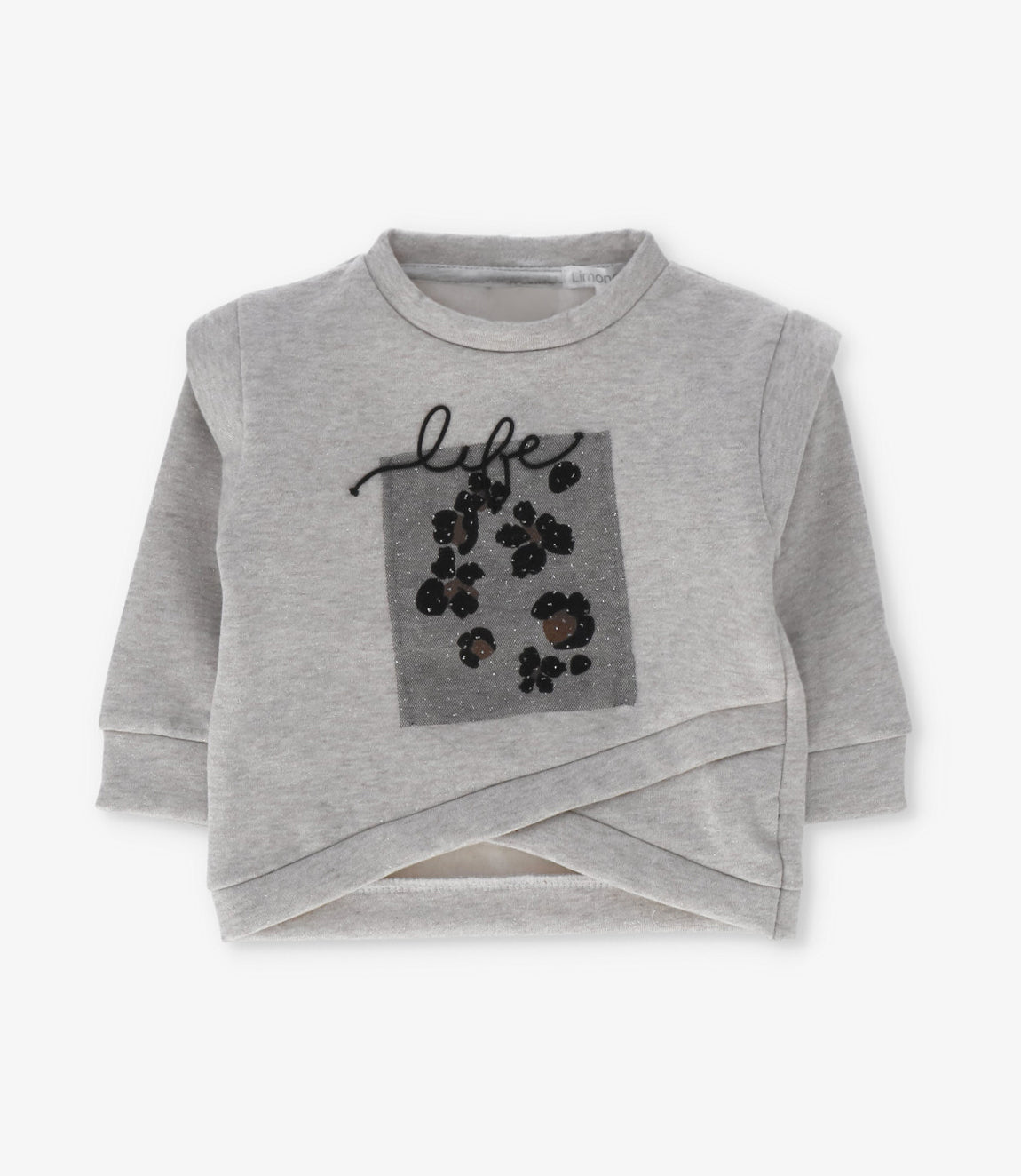 Polerón niña con flores 2 años / Crudo