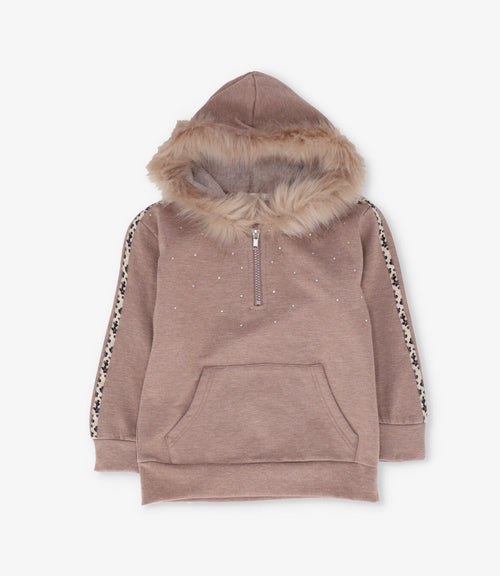 Polerón niña con gorro 2 años / Café