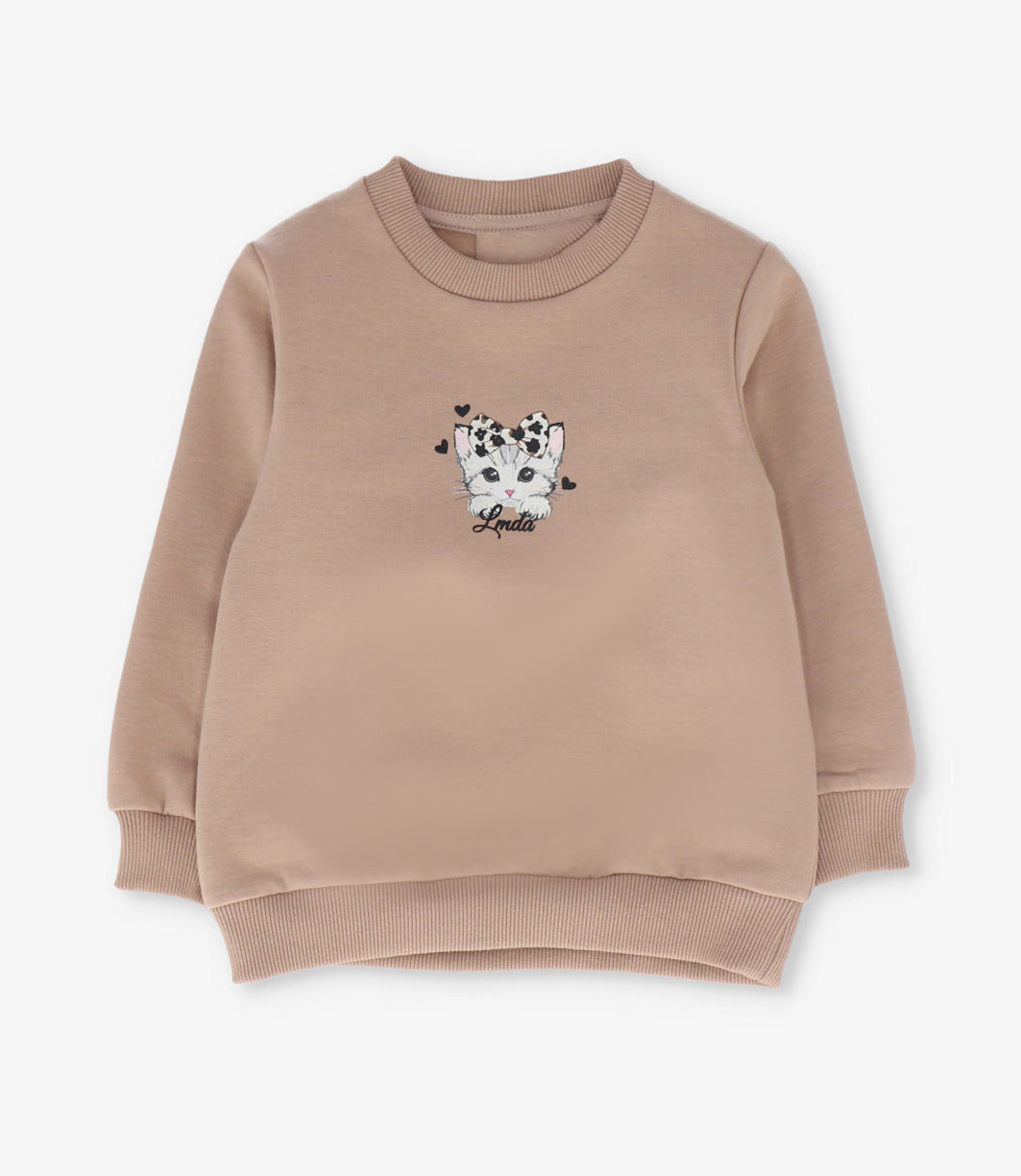 Polerón niña con gato 2 años / Café