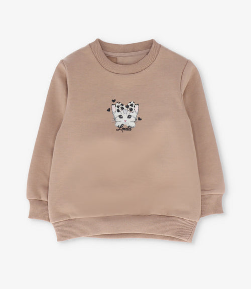 Polerón niña con gato 2 años / Café