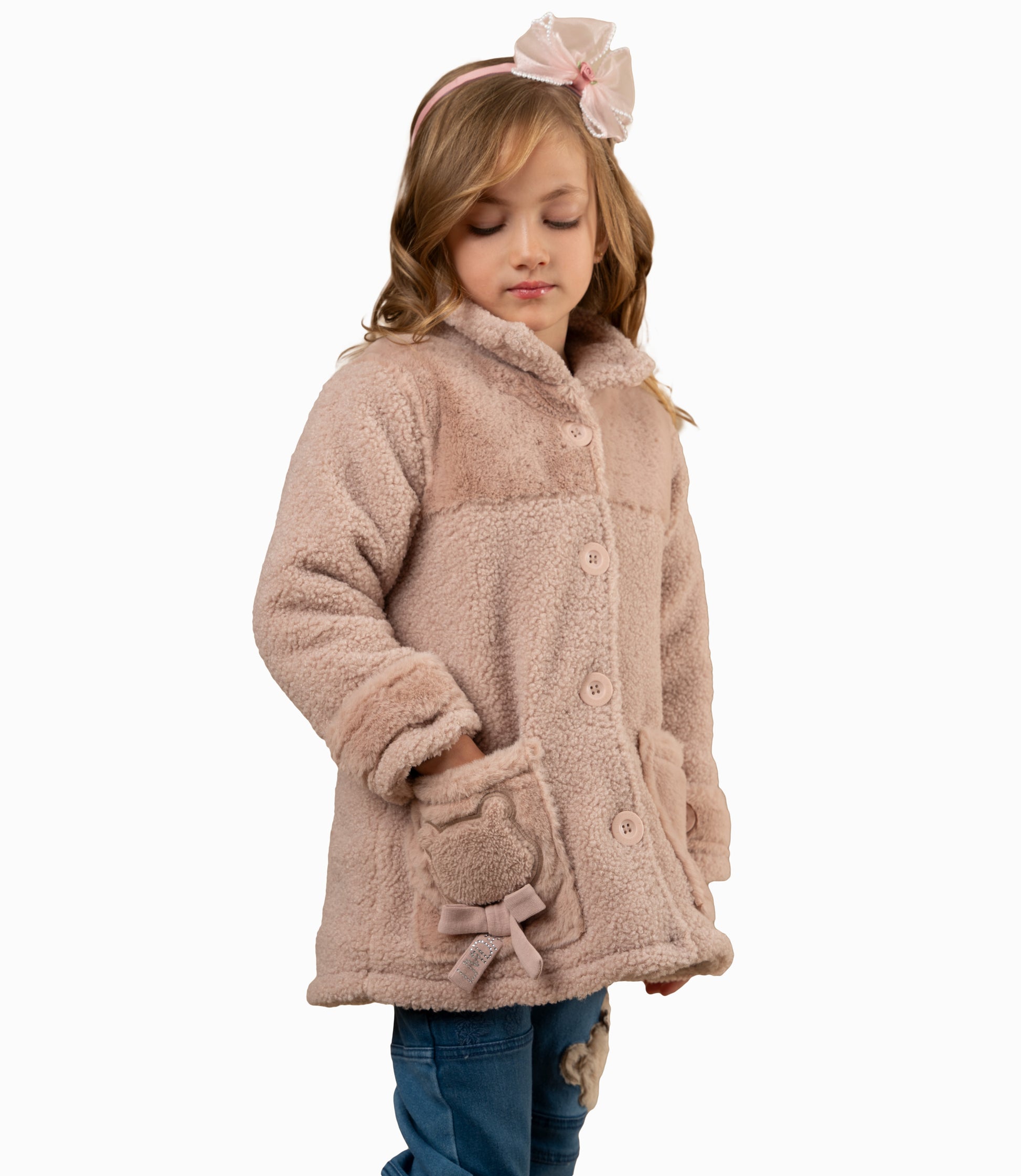 Abrigo Niña De Sherpa 2 años / Beige