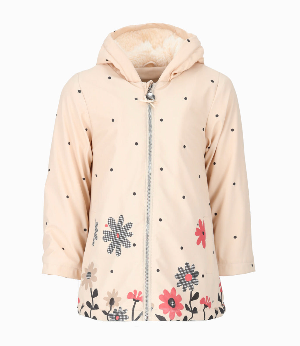 Abrigo niña con diseño 2 años / Beige