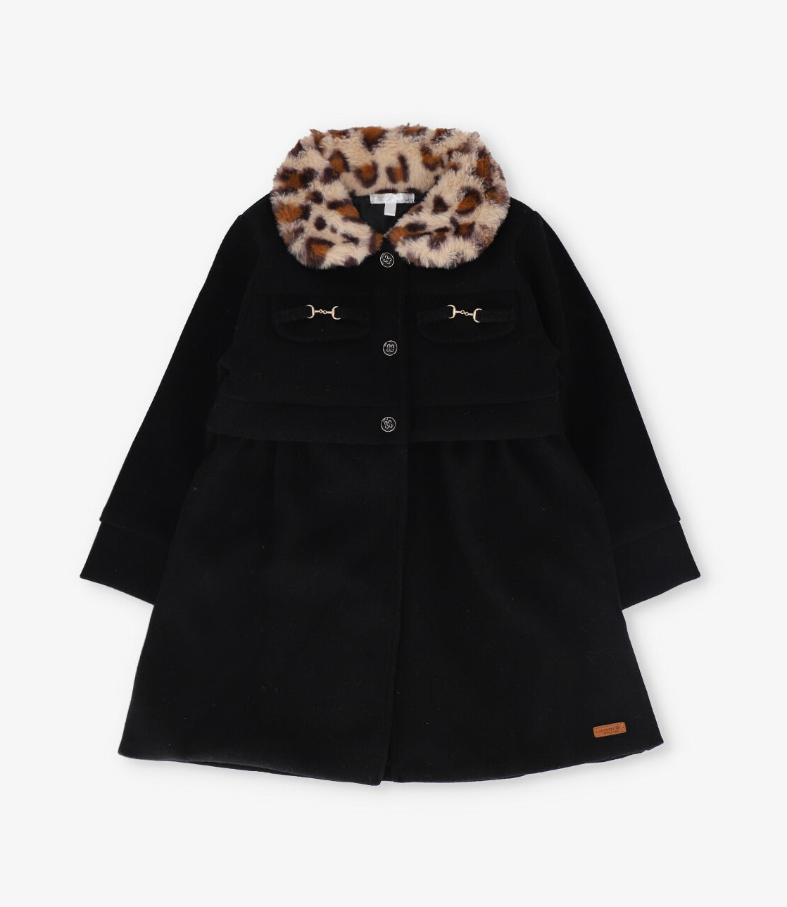 Abrigo niña animal print 2 años / Negro