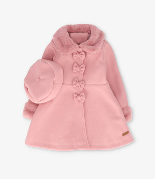 Abrigo niña con boina 2 años / Palo Rosa