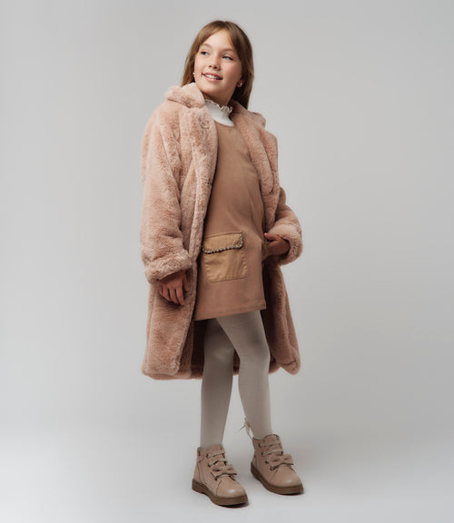 Abrigo niña de polar 2 años / Beige