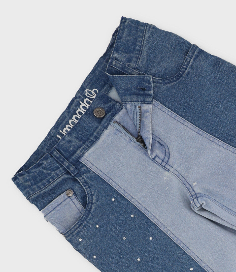 Jeans niña acampanados 2 años / Celeste
