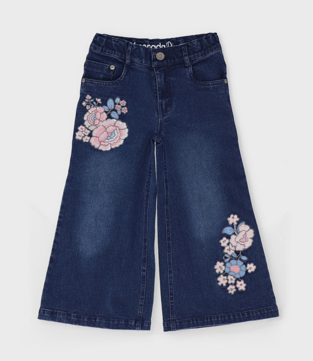 Jeans niña con flores