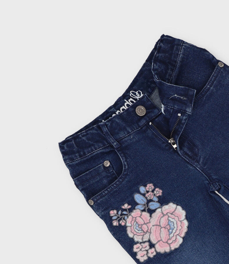 Jeans niña con flores
