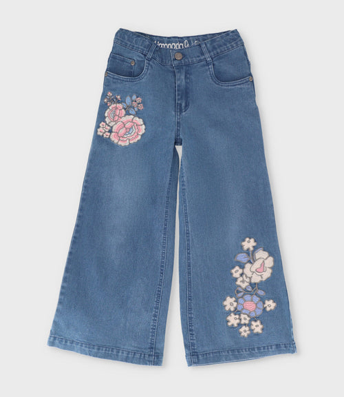Jeans niña con flores