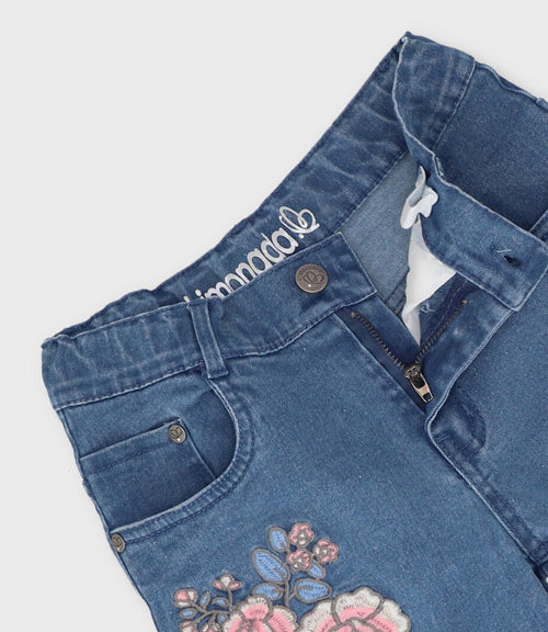 Jeans niña con flores