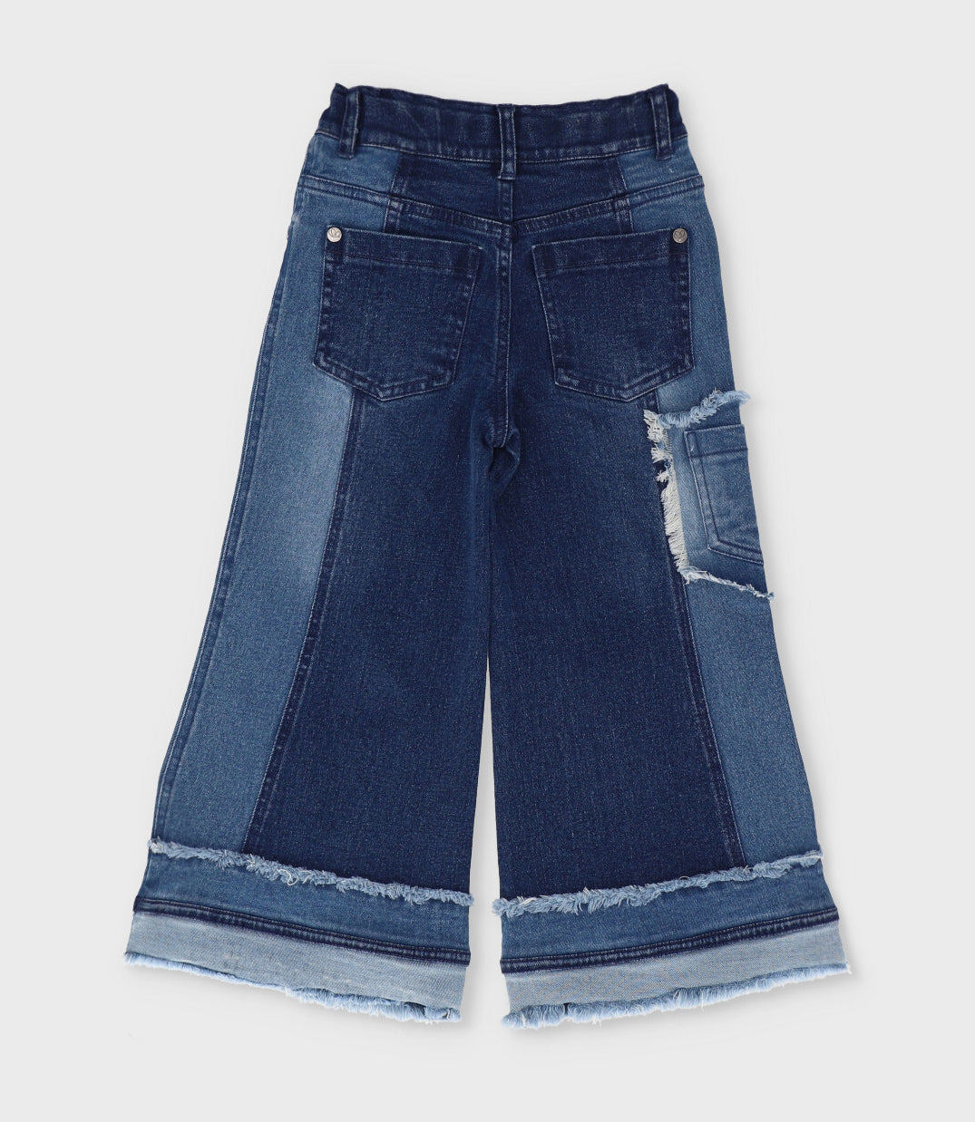 Jeans niña aplicación de flores 2 años / Azul Marino