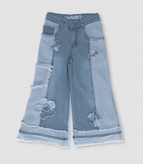 Jeans niña aplicación de flores