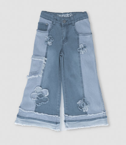 Jeans niña aplicación de flores