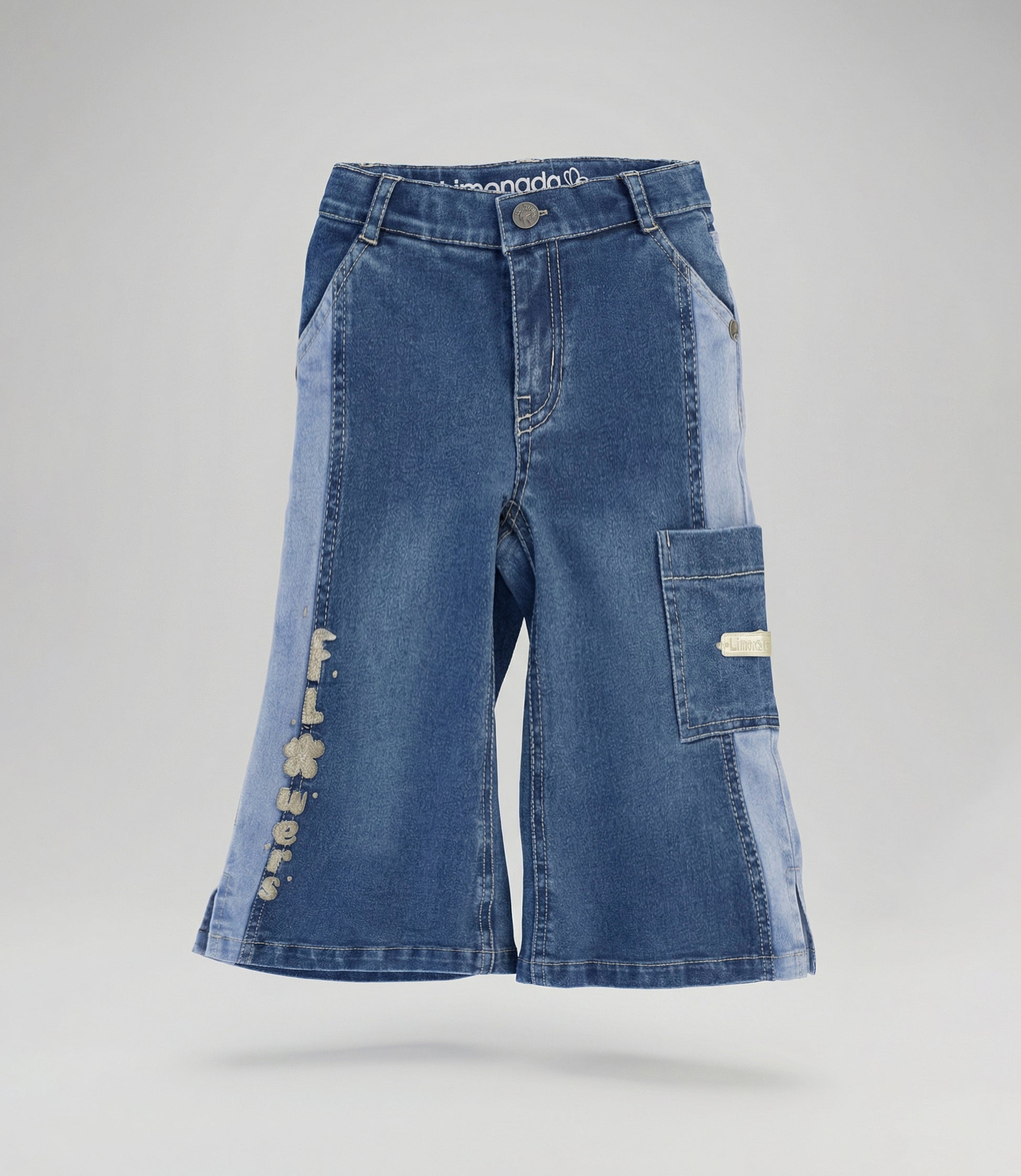 Jeans niña bicolor 2 años / Azul Marino