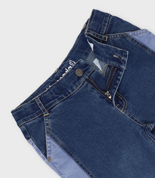 Jeans niña bicolor 2 años / Azul Marino