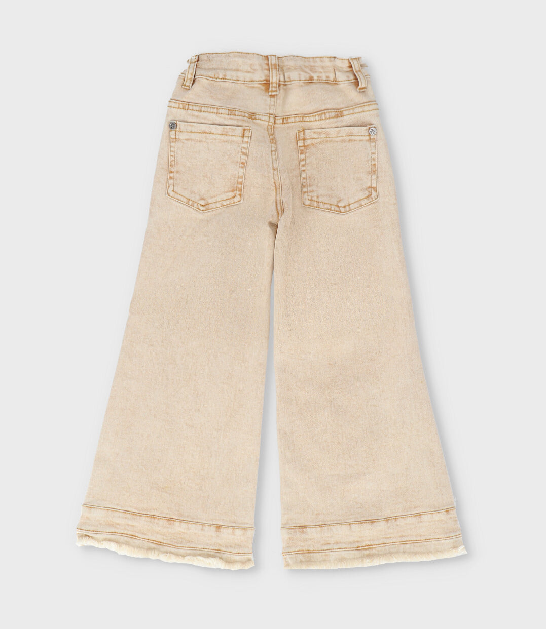 Jeans niña aplicación de flores 2 años / Beige