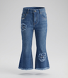 Jeans niña acampanado con flores