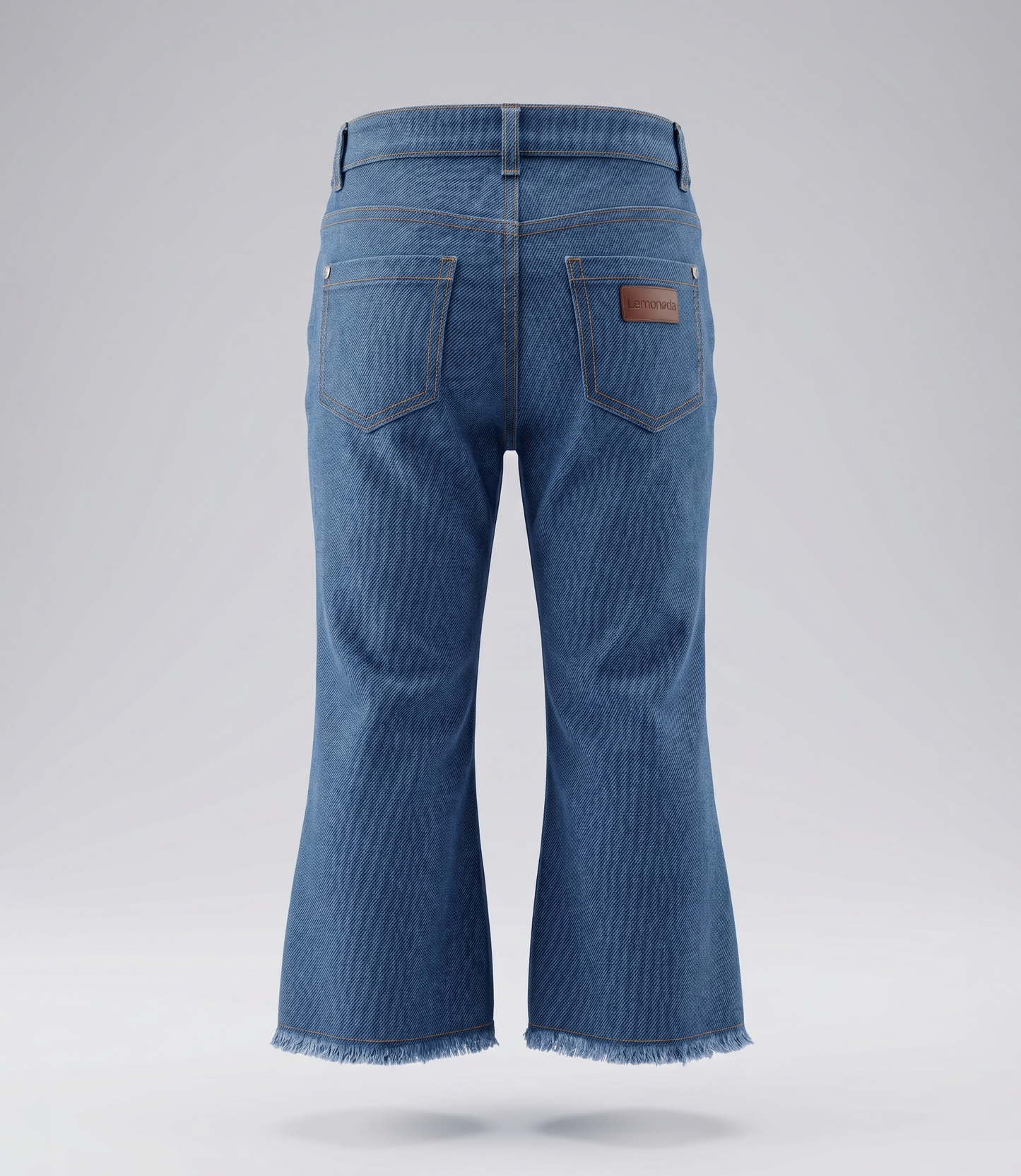 Jeans niña acampanado con flores 2 años / Azul Marino