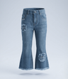 Jeans niña acampanado con flores