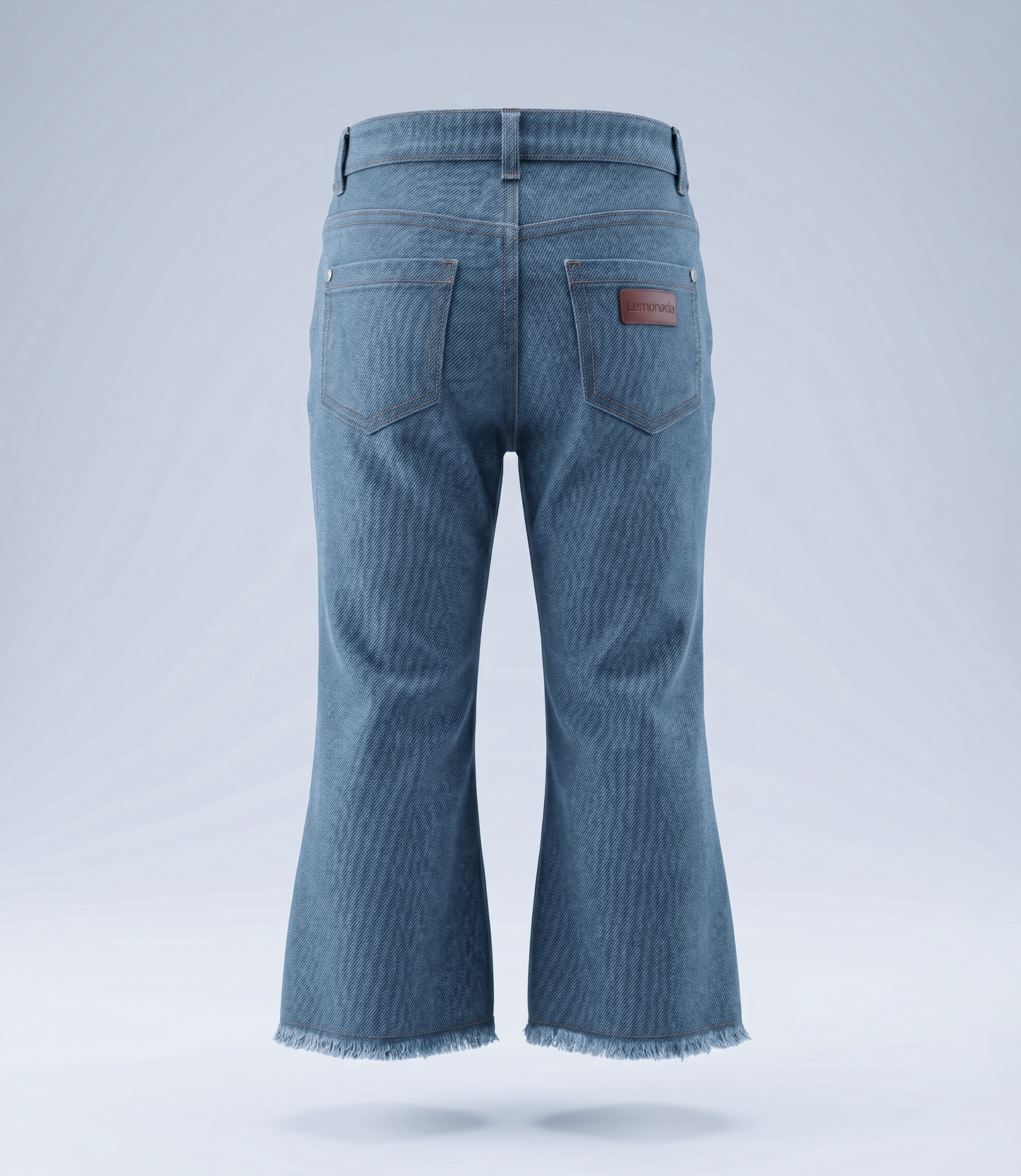 Jeans niña acampanado con flores 2 años / Celeste