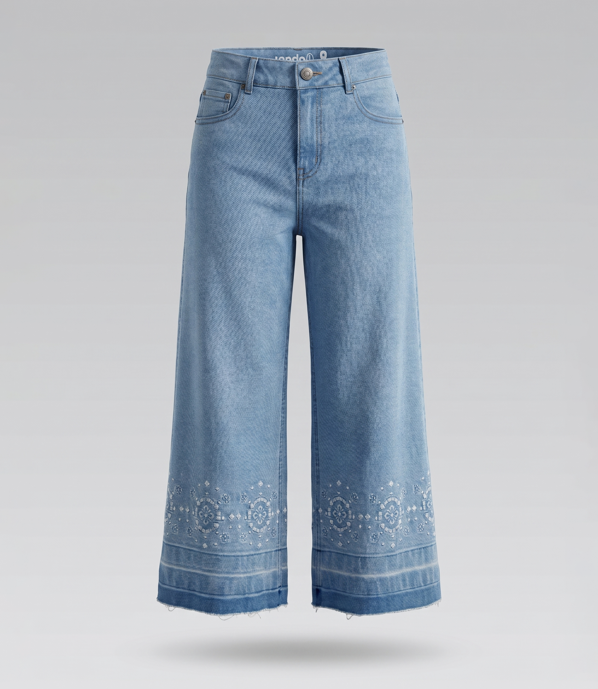 Jeans niña acampanado boho 2 años / Celeste