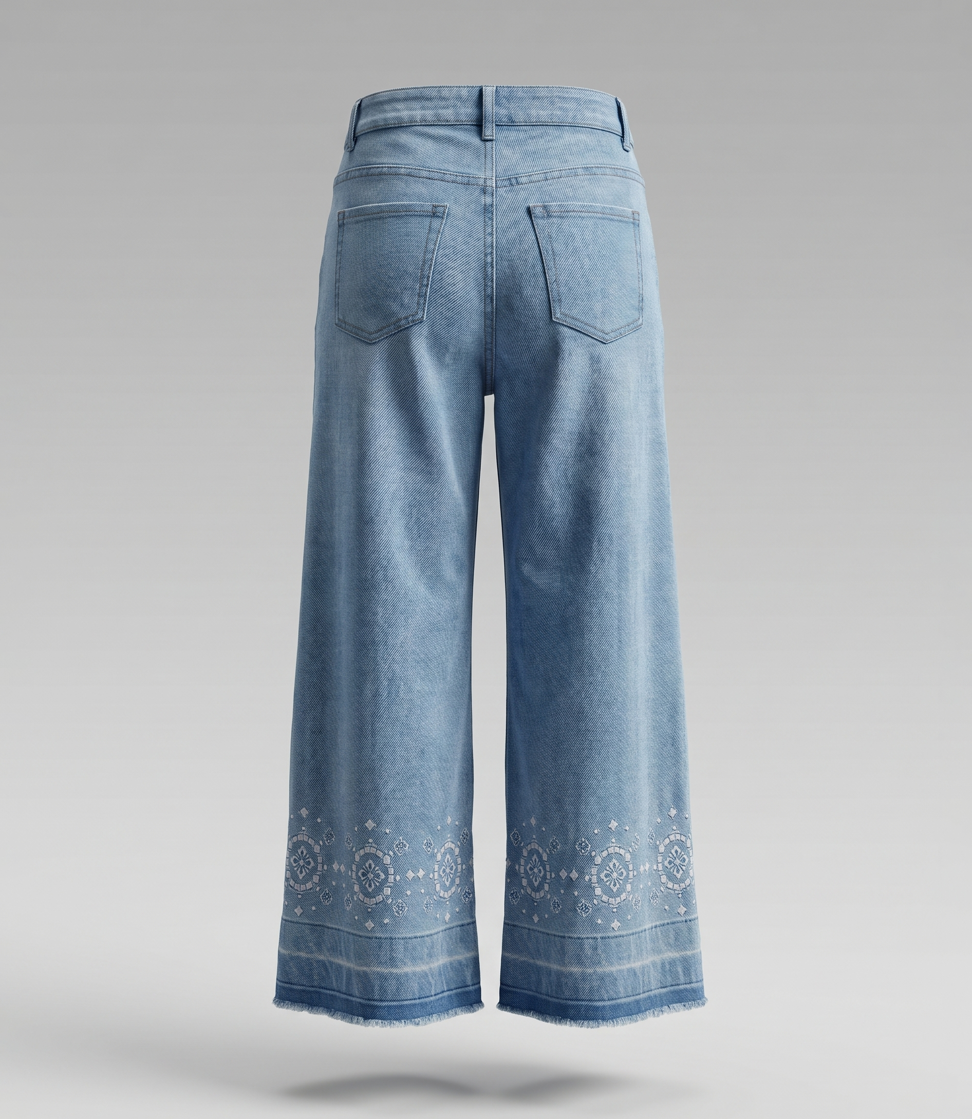 Jeans niña acampanado boho 2 años / Celeste