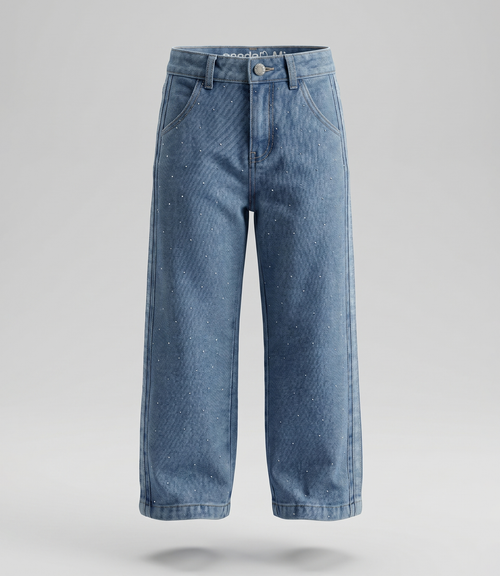 Jeans niña con brillos 2 años / Celeste