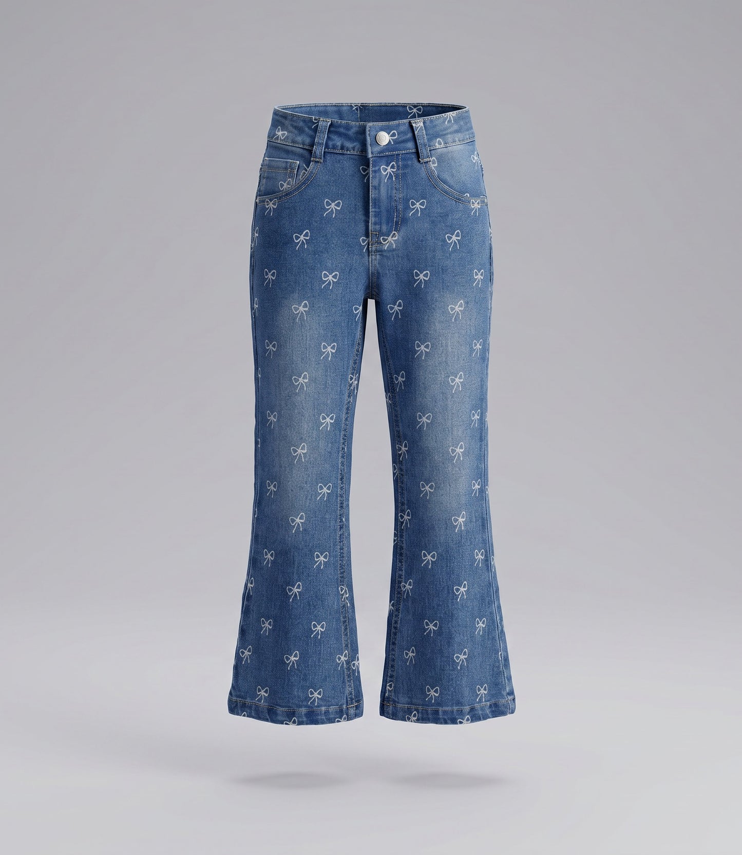 Jeans niña flare con lazos 2 años / Celeste