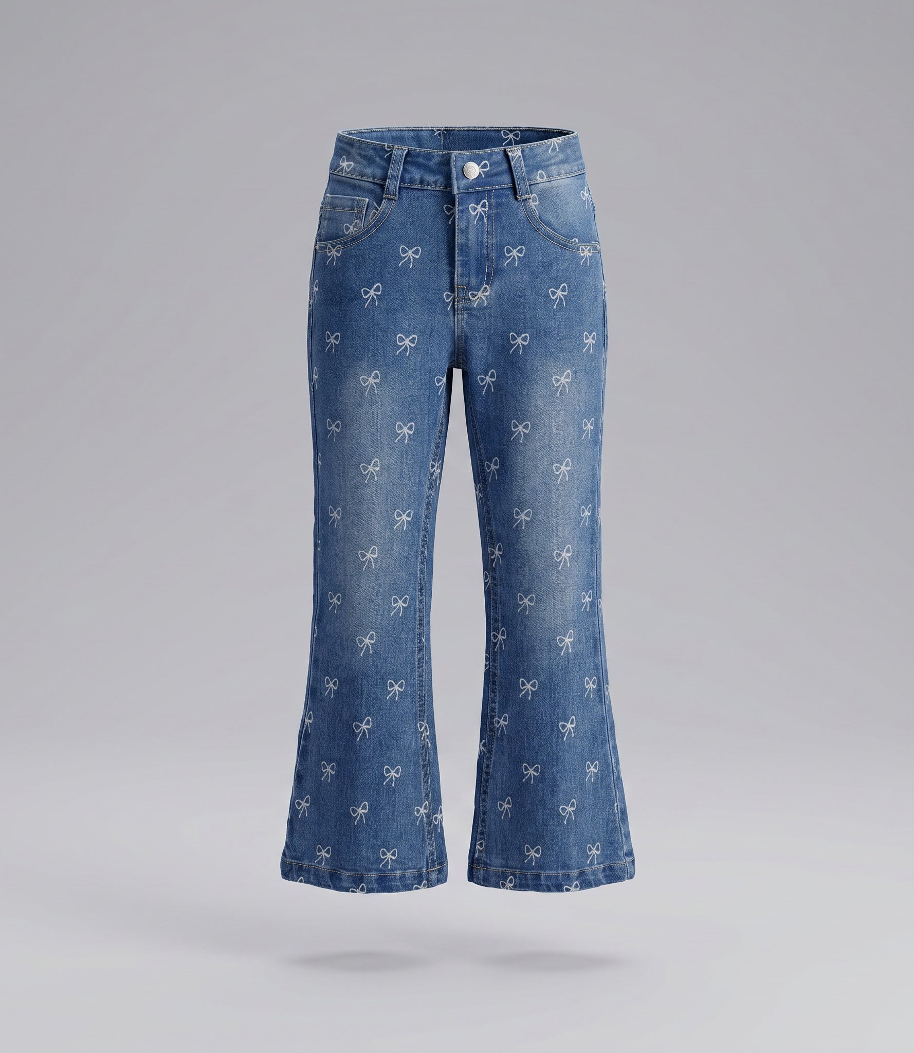 Jeans niña flare con lazos 2 años / Celeste