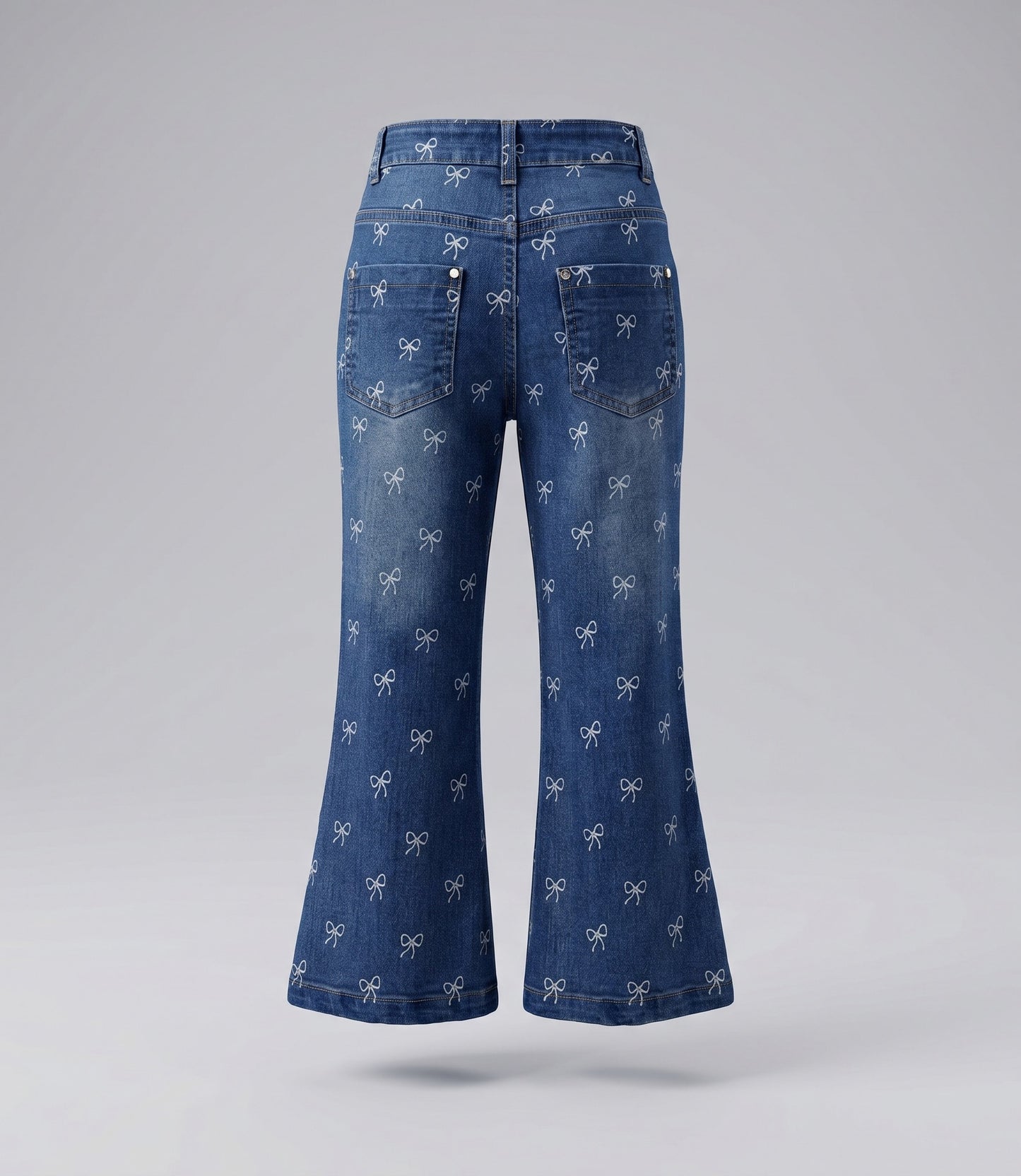 Jeans niña flare con lazos 2 años / Celeste