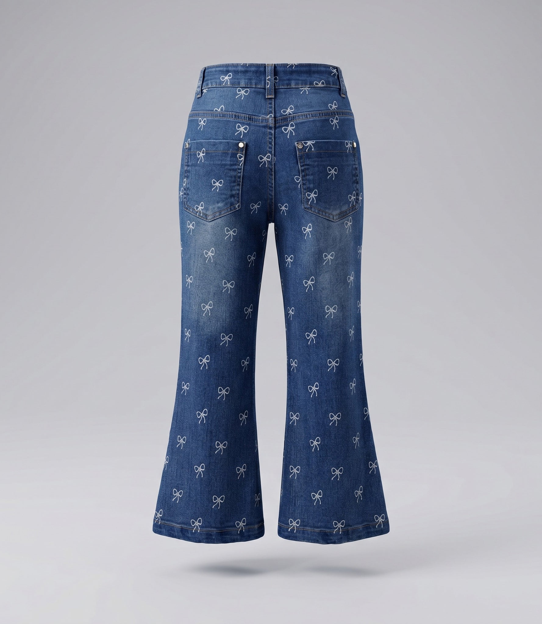 Jeans niña flare con lazos 2 años / Celeste