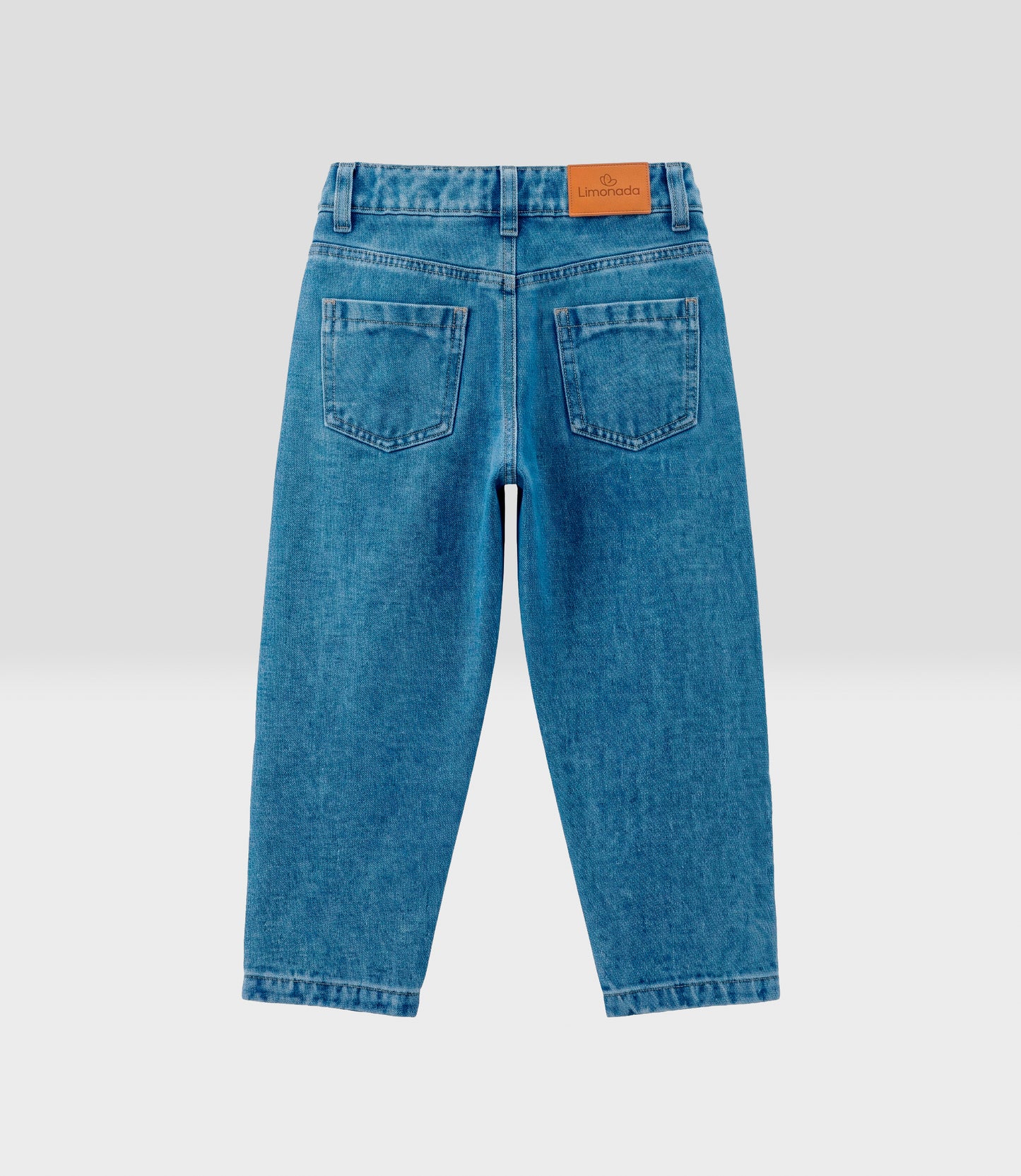 Jeans niña mom con bordado 2 años / Azul