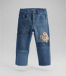 Jeans Niña Patchwork Con Oso