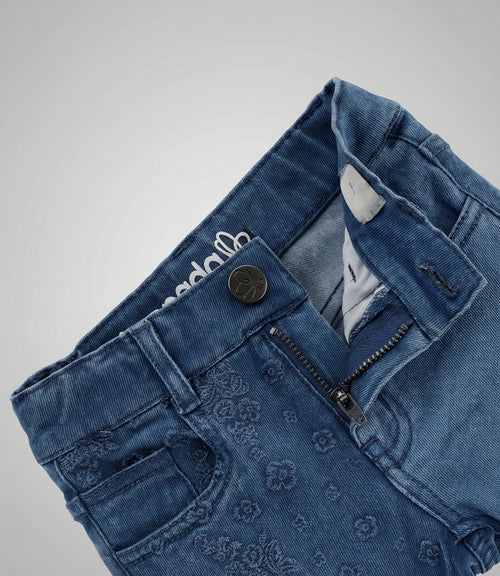 Jeans Niña Patchwork Con Oso 2 años / Azul Marino