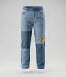 Jeans Niña Patchwork Con Oso
