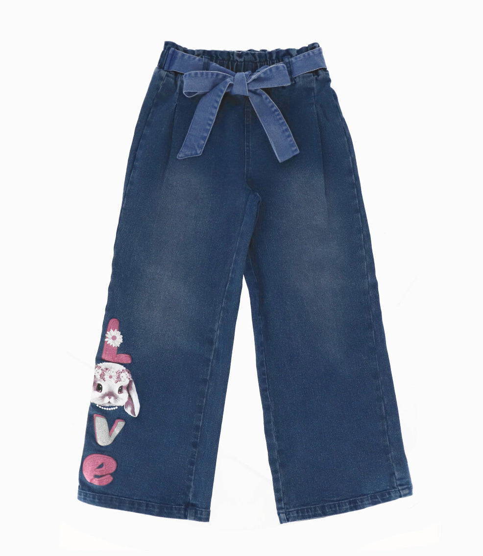 Jeans niña love 2 años / Celeste