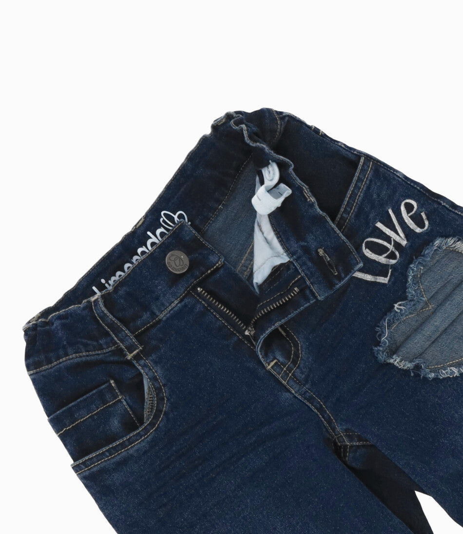 Jeans niña love 2 años / Azul Marino